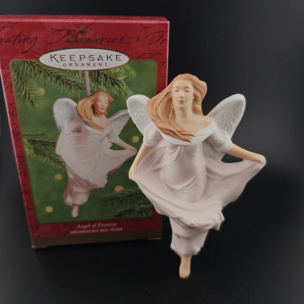 Hallmark Keepsake Angel of Promise Angel Christmas Ornament 2000 Porcelain w/Box